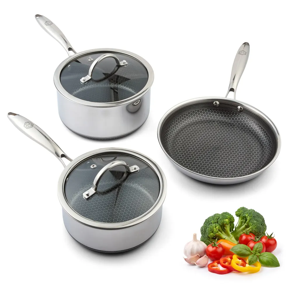 HexChef 5-piece set with fresh vegetables