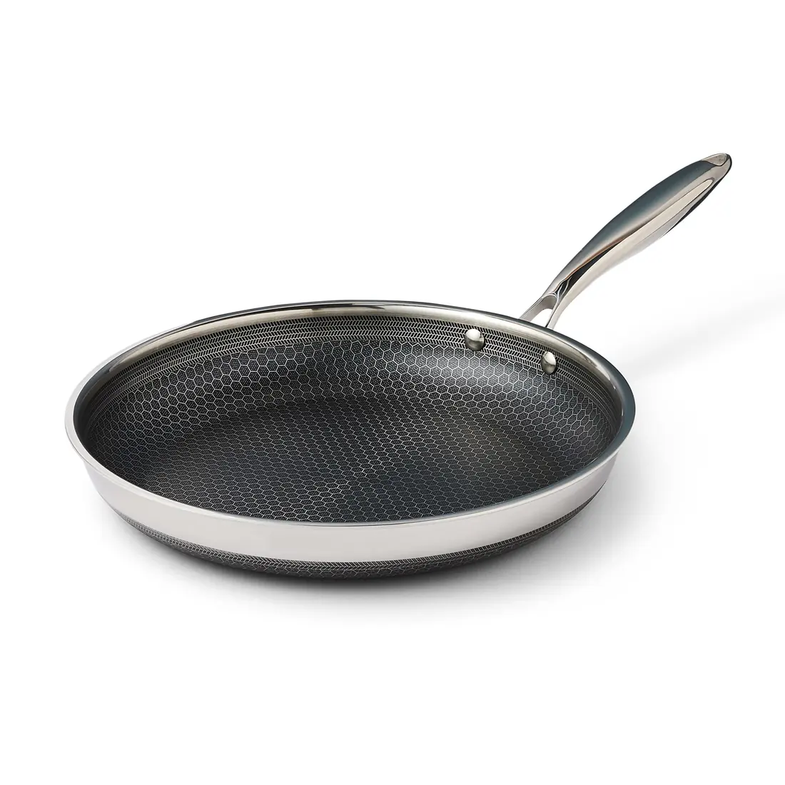 HexChef 30cm tri-ply stainless steel frying pan with honeycomb non-stick surface